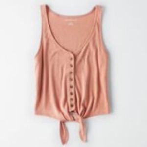 American Eagle Button front tank top with low tie